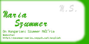 maria szummer business card